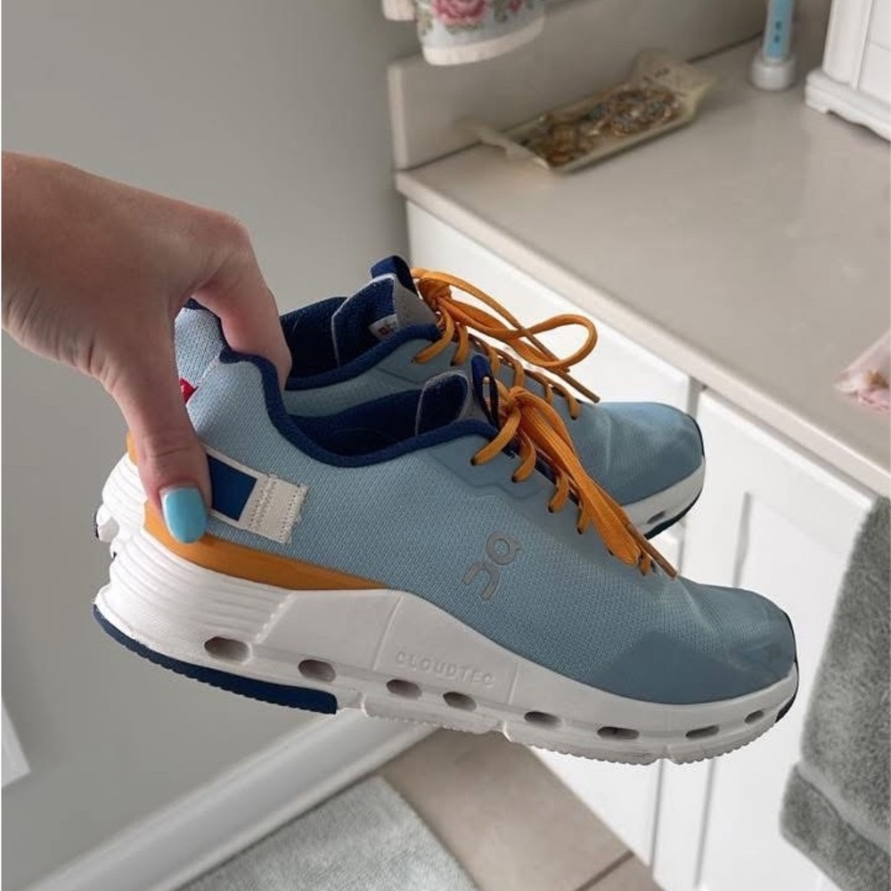 On Cloudnova Women's Sneakers - Arctic and Orange - Picture 2 of 3